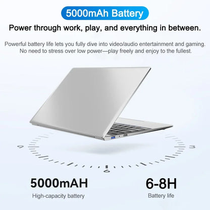 High Speed Multitasking Office Laptop Win11 OS Fingerprint Recognition Backlight Keyboard Travel Notebook