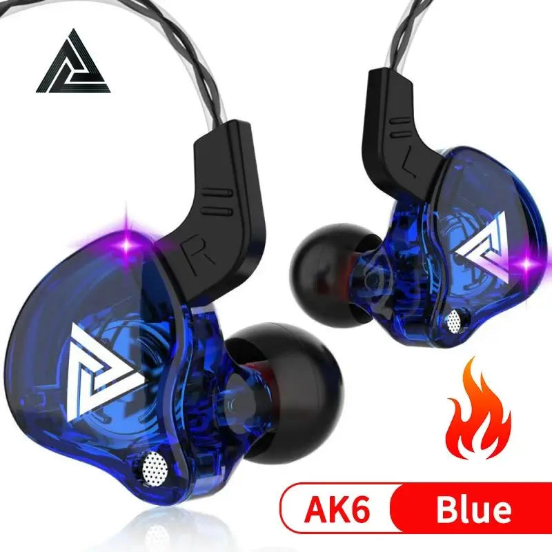 QKZ AK6 Pro In-Ear HiFi Earphones – 6 Driver Stereo Headset with Mic