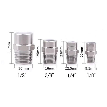1/2" BSPT SS304 vee jet flat fan spray nozzle, Industrial / factory cleaning, dust removal nozzle