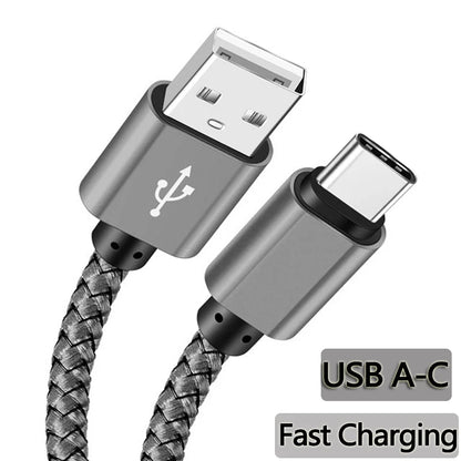 Nylon Braided USB-A to USB-C Fast Charging Cable – 1M/2M/3M for Android & Samsung