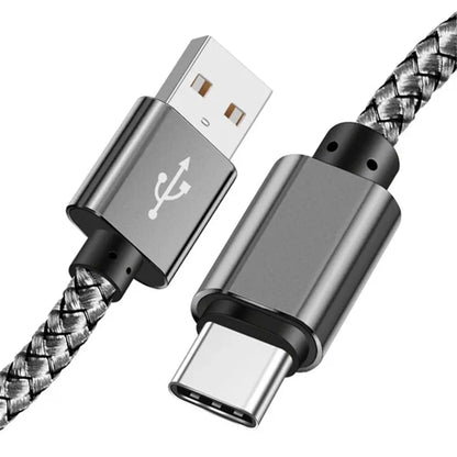 Nylon Braided USB-A to USB-C Fast Charging Cable – 1M/2M/3M for Android & Samsung