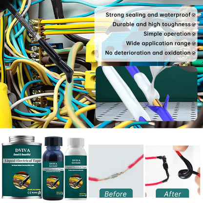 Liquid Electrical Tape Waterproof Insulation Paste Quick-Drying Home Use Wire Cable Coat Repair Glue Fix Line Glue For Wires