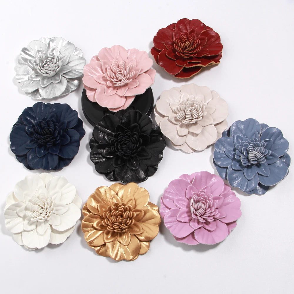 7cm Elegant Fabric Camellia Flower fo Brooch Pin Retro Cloth Flower Bag Flower Bag Clothing Decoration Clothes Cap Scarf