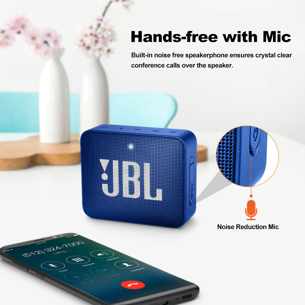רמקול בלוטות' נייד JBL GO 2 עמיד למים בתקן IPX7 עם מיקרופון