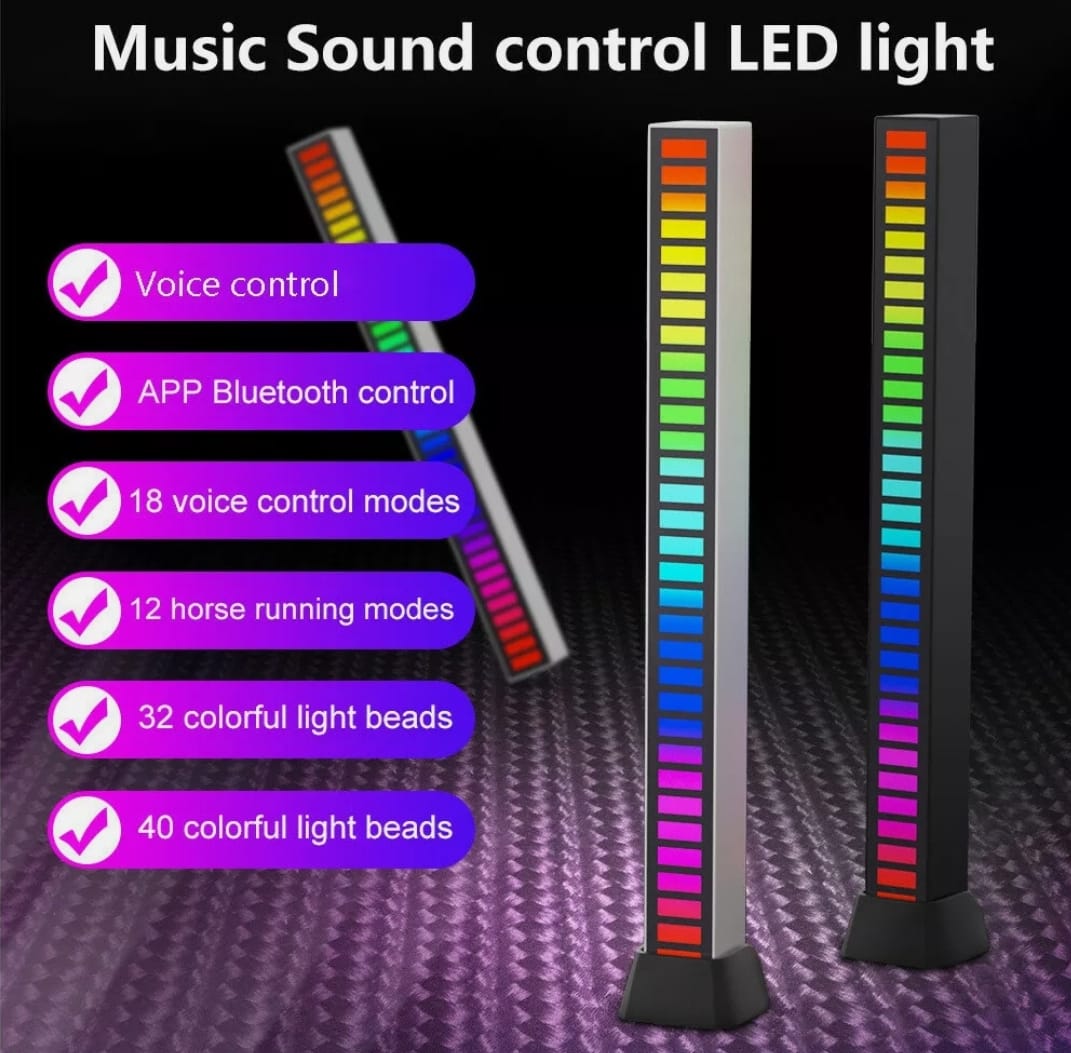 פס תאורת לד 2 יחידות Dragon Sound Reactive Music Light Bar