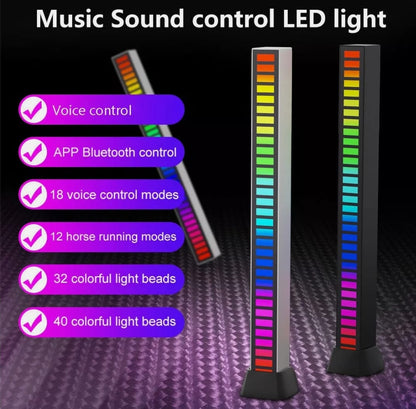 פס תאורת לד 2 יחידות Dragon Sound Reactive Music Light Bar