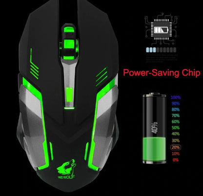 עכבר גיימינג אלחוטי שקט עם לד Ninja Dragon Stealth 7