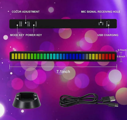 פס תאורת לד 2 יחידות Dragon Sound Reactive Music Light Bar