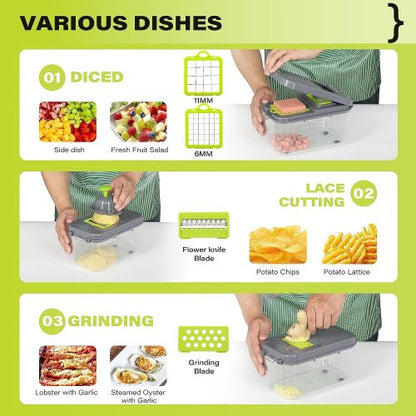 Vegetable Chopper with Container 22-in-1 Veggie Choppers