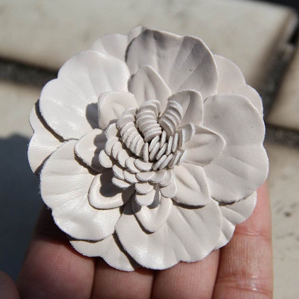7cm Elegant Fabric Camellia Flower fo Brooch Pin Retro Cloth Flower Bag Flower Bag Clothing Decoration Clothes Cap Scarf