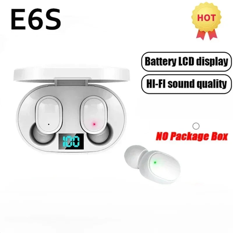 אוזניות אלחוטיות E6S Bluetooth TWS אוזניות בלוטות' אלחוטיות אוזניות אלחוטיות מבטלות רעשים עם מיקרופון