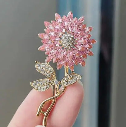 Cross border pastoral style hand-painted fashionable flower brooch for female niche high-end feel pins DIY high-end suit brooch