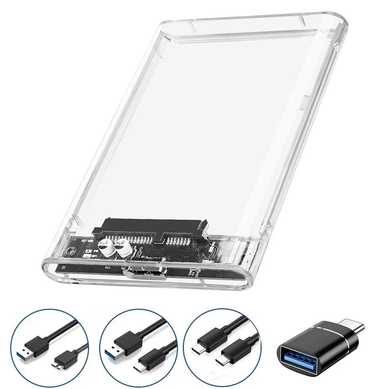 2.5" USB 3.0 / USB-C External Hard Drive Enclosure – SATA SSD & HDD Case